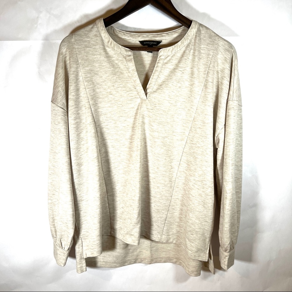 BANANA REPUBLIC | WOMEN | Cream Long Sleeve Tee | M